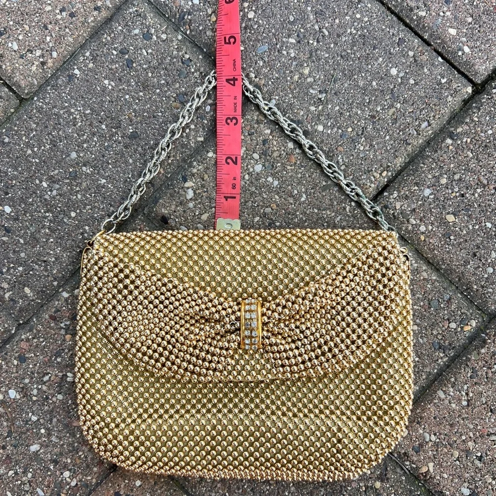 Bueno Gold Beaded Clutch with Chain Strap - Picture 5 of 11